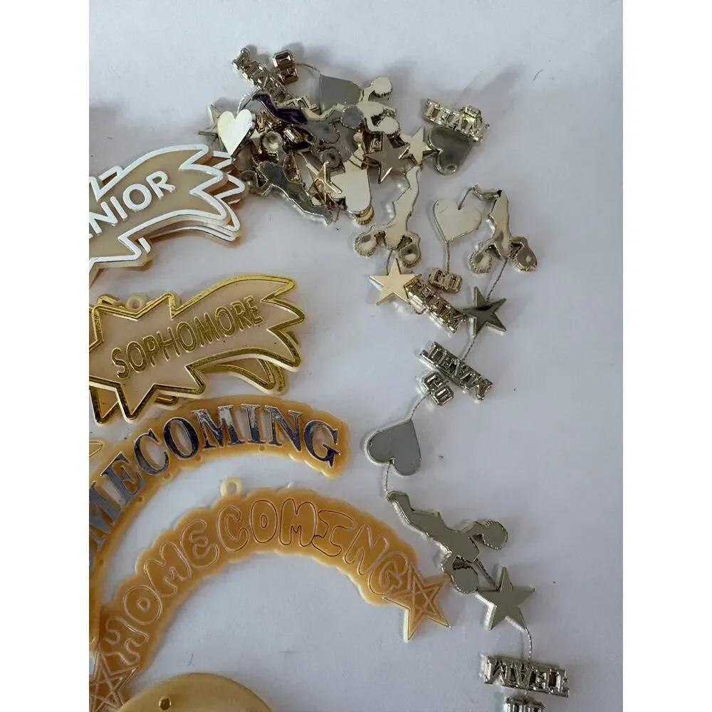 Vintage Homecoming Mum Accessories Trinkets Charms Lot Craft Supplies